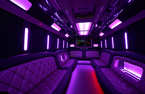 luxurious party bus interior