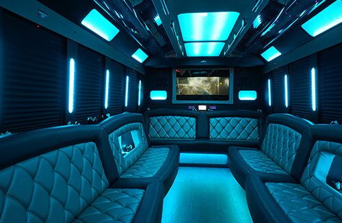 gorgeous party bus lounge