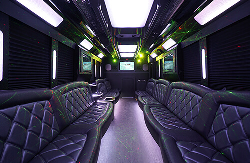 party bus leather seats