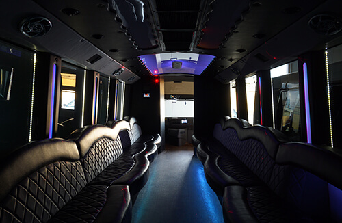 elegant party bus seating