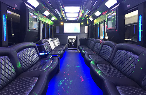 party bus with club-like interior