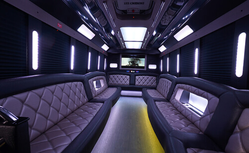 party bus rental interior