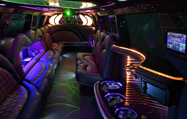 colorful limousine interior